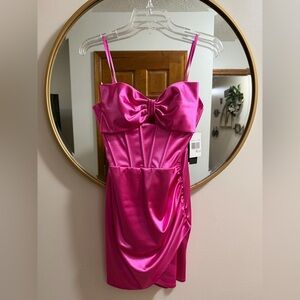Pink Satin Bow Dress